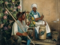 1890-1910 painting "Milk Churning" by Mary Lyde Hicks Williams, Faison, Duplin Co., NC