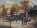 1890-1910 painting "Log Cabin Yard Scene" by Mary Lyde Hicks Williams