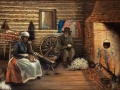 1890-1910 painting "Seeding and Carding Cotton" by Mary Lyde Hicks Williams